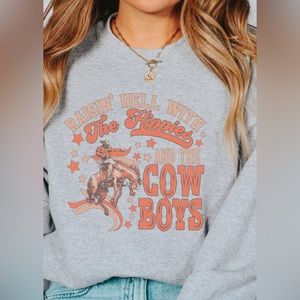 Hippies and cowboys western sweatshirt song lyrics